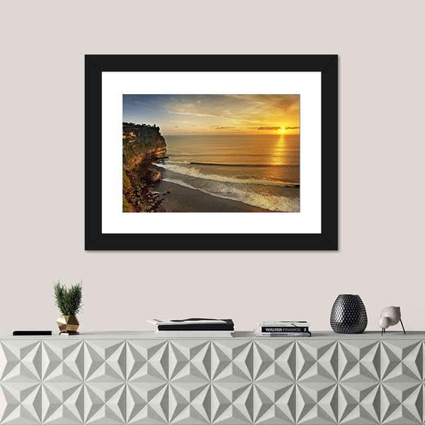 Pura Uluwatu Temple On Bali Island Canvas Wall Art-1 Piece-Framed Print-20" x 16"-Tiaracle