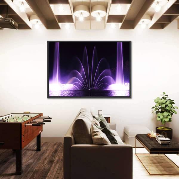 Purple Fountains In Vinnitsa Canvas Wall Art-5 Horizontal-Gallery Wrap-22" x 12"-Tiaracle