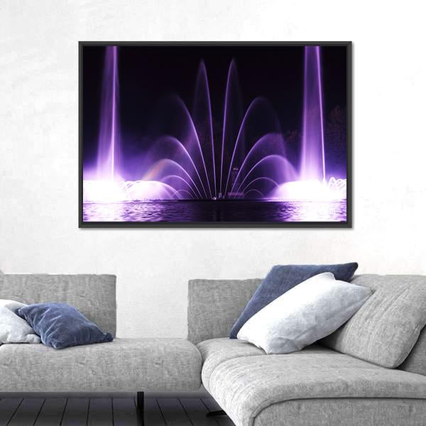 Purple Fountains In Vinnitsa Canvas Wall Art-5 Horizontal-Gallery Wrap-22" x 12"-Tiaracle