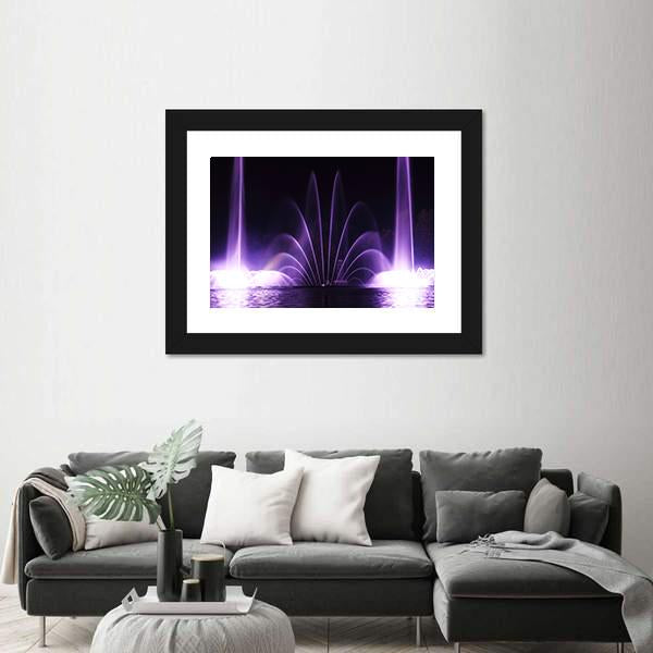 Purple Fountains In Vinnitsa Canvas Wall Art-5 Horizontal-Gallery Wrap-22" x 12"-Tiaracle