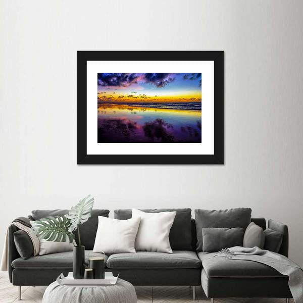 Purple Twilight On Porto de Galinhas In Brazil Canvas Wall Art-3 Horizontal-Gallery Wrap-25" x 16"-Tiaracle