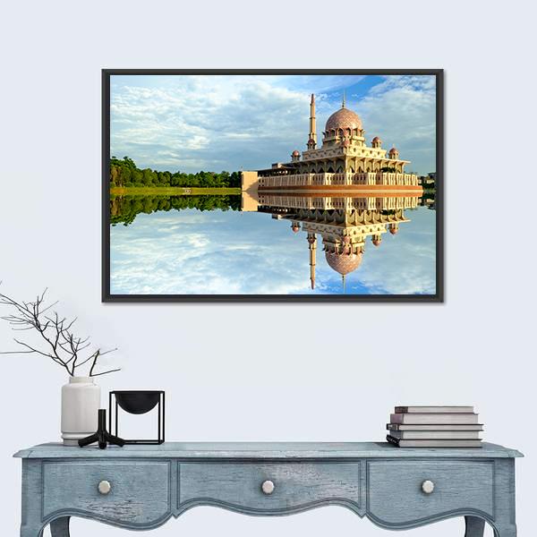 Putra Mosque Canvas Wall Art-1 Piece-Floating Frame-36" x 24"-Tiaracle