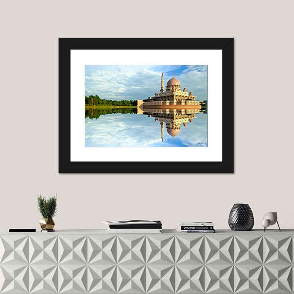 Putra Mosque Canvas Wall Art-1 Piece-Framed Print-30" x 20"-Tiaracle