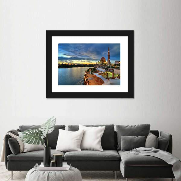 Putra Mosque In Putrajaya Canvas Wall Art-5 Horizontal-Gallery Wrap-22" x 12"-Tiaracle