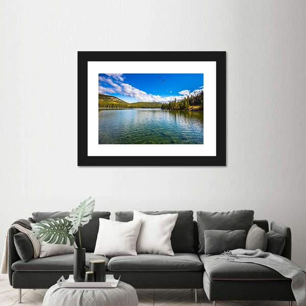 Pyramid Lake In Canada Canvas Wall Art-3 Horizontal-Gallery Wrap-25" x 16"-Tiaracle