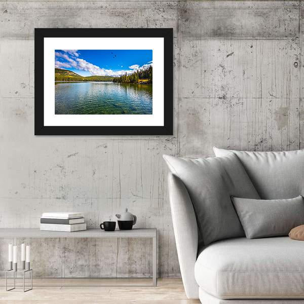 Pyramid Lake In Canada Canvas Wall Art-3 Horizontal-Gallery Wrap-25" x 16"-Tiaracle