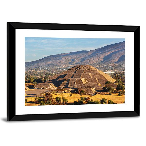 Pyramid Of The Sun Teotihuacan Canvas Wall Art-5 Horizontal-Gallery Wrap-22" x 12"-Tiaracle