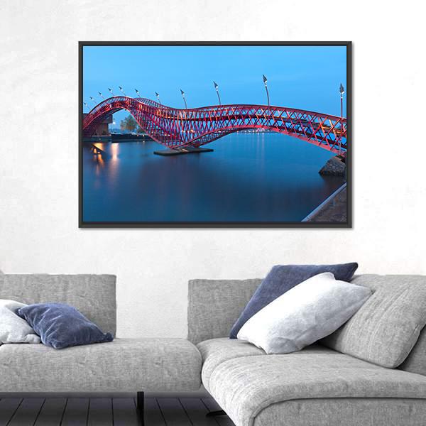 Python Bridge In Amsterdam Canvas Wall Art-5 Horizontal-Gallery Wrap-22" x 12"-Tiaracle