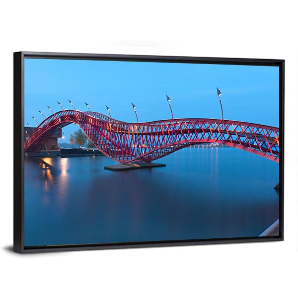 Python Bridge In Amsterdam Canvas Wall Art-5 Horizontal-Gallery Wrap-22" x 12"-Tiaracle