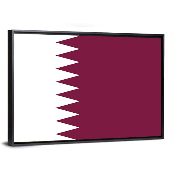 Qatar Flag Canvas Wall Art-3 Horizontal-Gallery Wrap-25" x 16"-Tiaracle