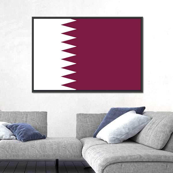 Qatar Flag Canvas Wall Art-3 Horizontal-Gallery Wrap-25" x 16"-Tiaracle