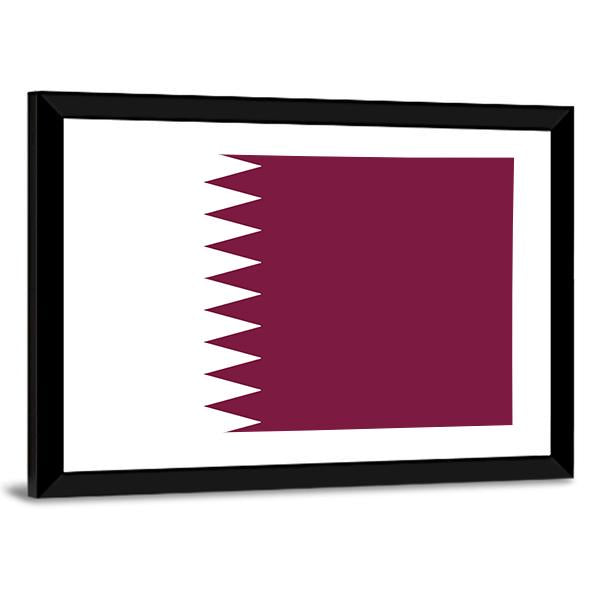 Qatar Flag Canvas Wall Art-3 Horizontal-Gallery Wrap-25" x 16"-Tiaracle