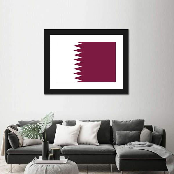 Qatar Flag Canvas Wall Art-3 Horizontal-Gallery Wrap-25" x 16"-Tiaracle