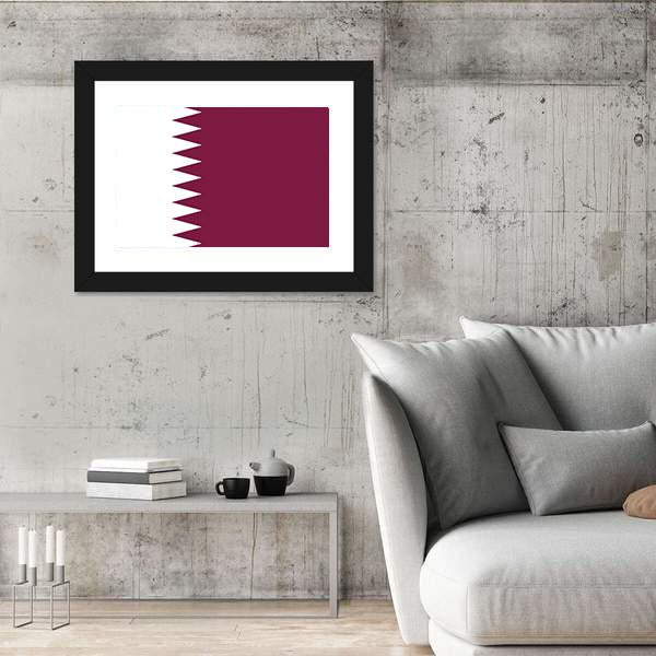 Qatar Flag Canvas Wall Art-3 Horizontal-Gallery Wrap-25" x 16"-Tiaracle