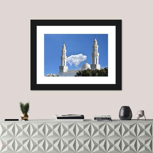 Qiblatain Mosque In Medinah Canvas Wall Art-1 Piece-Framed Print-20" x 16"-Tiaracle