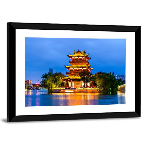 Qingjiang Pu Building Huaian Canvas Wall Art-5 Horizontal-Gallery Wrap-22" x 12"-Tiaracle