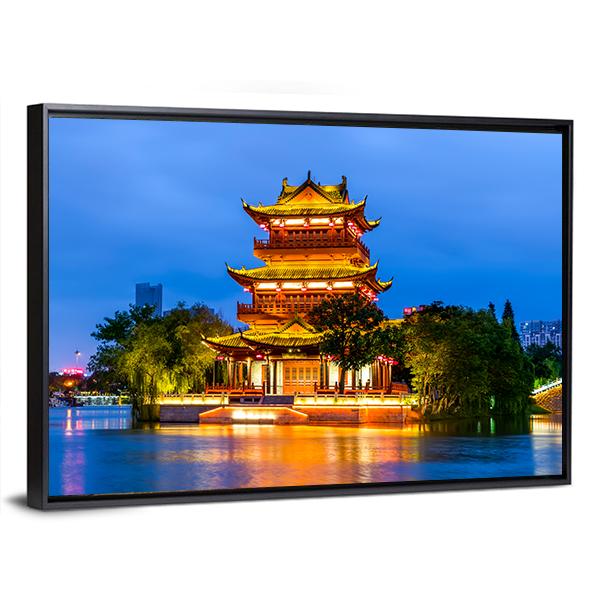 Qingjiang Pu Building Huaian Canvas Wall Art-5 Horizontal-Gallery Wrap-22" x 12"-Tiaracle