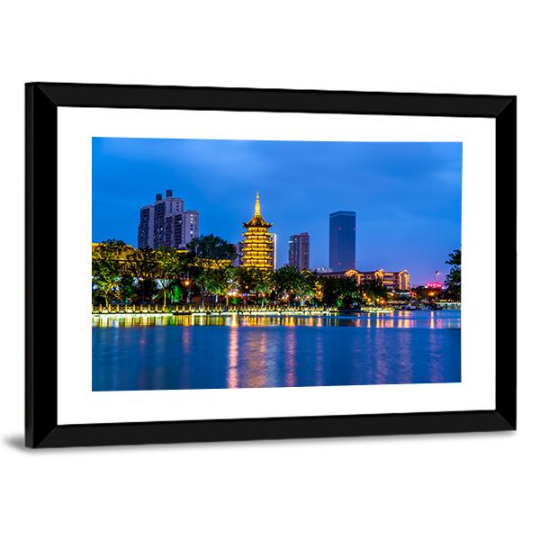 Qingjiangpu Building Huai'an Canvas Wall Art-5 Horizontal-Gallery Wrap-22" x 12"-Tiaracle