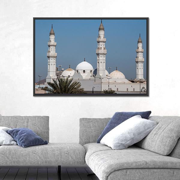 Quba Mosque In Al Medinah Canvas Wall Art-5 Horizontal-Gallery Wrap-22" x 12"-Tiaracle