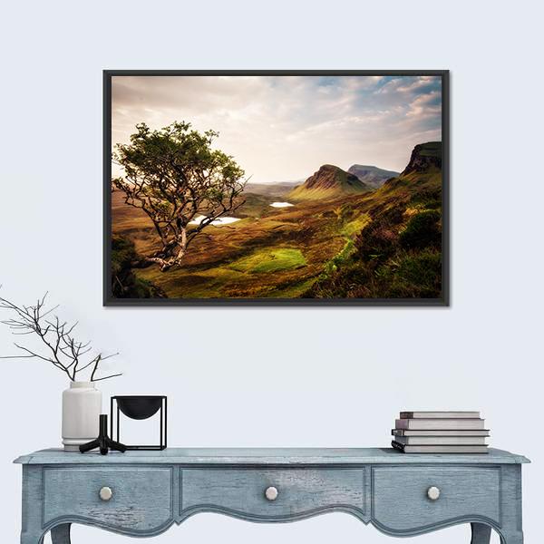 Quiraing Isle Of Skye United Kingdom Canvas Wall Art-1 Piece-Floating Frame-24" x 16"-Tiaracle