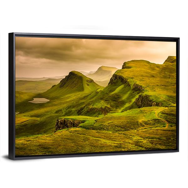 Quiraing Mountains Sunset Canvas Wall Art-3 Horizontal-Gallery Wrap-25" x 16"-Tiaracle