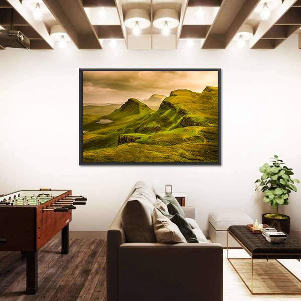 Quiraing Mountains Sunset Canvas Wall Art-3 Horizontal-Gallery Wrap-25" x 16"-Tiaracle