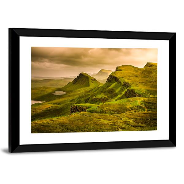 Quiraing Mountains Sunset Canvas Wall Art-3 Horizontal-Gallery Wrap-25" x 16"-Tiaracle