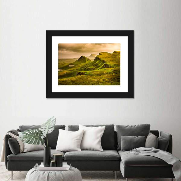 Quiraing Mountains Sunset Canvas Wall Art-3 Horizontal-Gallery Wrap-25" x 16"-Tiaracle