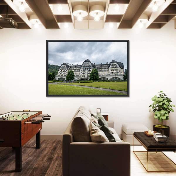 Quitandinha Palace Former Casino Hotel In Brazil Canvas Wall Art-3 Horizontal-Gallery Wrap-25" x 16"-Tiaracle