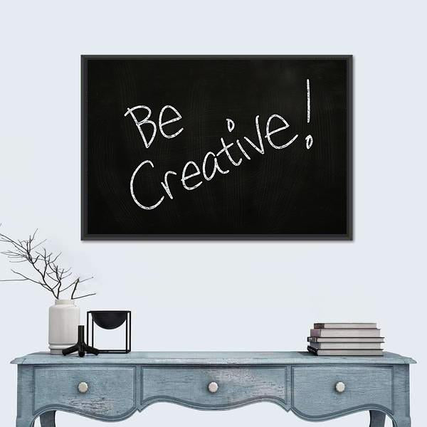 Quote "Be Creative" Canvas Wall Art-1 Piece-Floating Frame-24" x 16"-Tiaracle