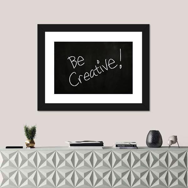 Quote "Be Creative" Canvas Wall Art-1 Piece-Framed Print-20" x 16"-Tiaracle