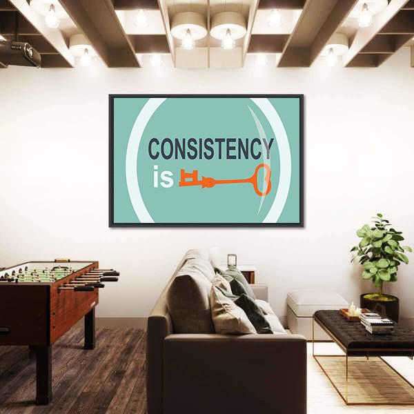 Quote "Consistency Is Key Searching" Canvas Wall Art-3 Horizontal-Gallery Wrap-25" x 16"-Tiaracle