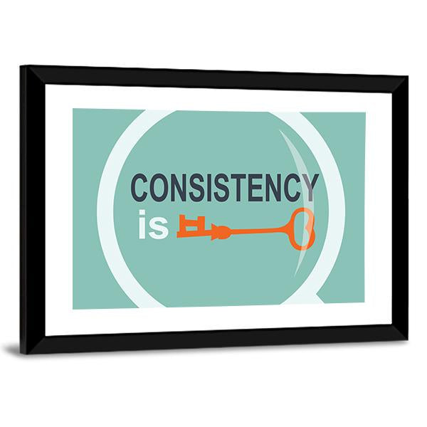 Quote "Consistency Is Key Searching" Canvas Wall Art-3 Horizontal-Gallery Wrap-25" x 16"-Tiaracle
