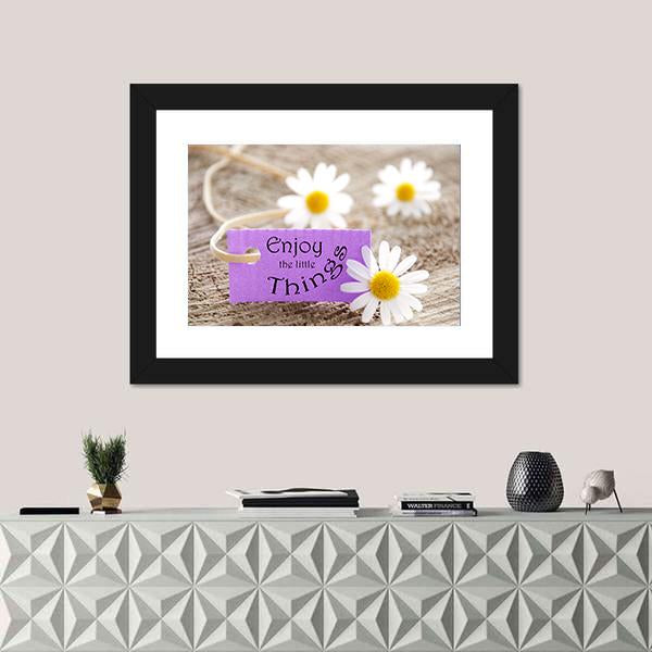 Quote "Enjoy The Little Things" Canvas Wall Art-1 Piece-Framed Print-20" x 16"-Tiaracle