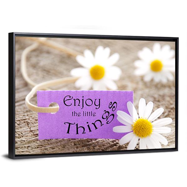 Quote "Enjoy The Little Things" Canvas Wall Art-3 Horizontal-Gallery Wrap-25" x 16"-Tiaracle