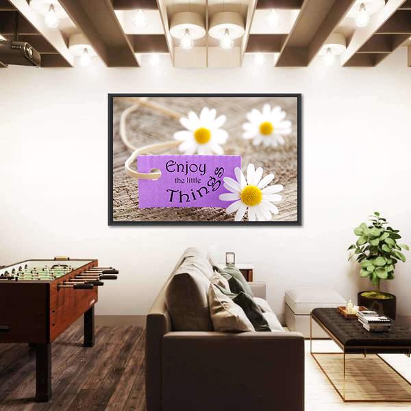 Quote "Enjoy The Little Things" Canvas Wall Art-3 Horizontal-Gallery Wrap-25" x 16"-Tiaracle
