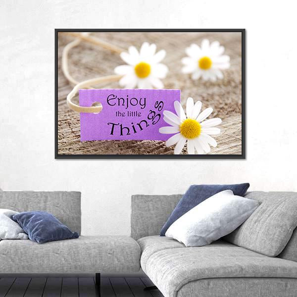 Quote "Enjoy The Little Things" Canvas Wall Art-3 Horizontal-Gallery Wrap-25" x 16"-Tiaracle