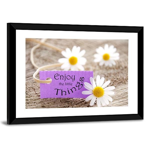 Quote "Enjoy The Little Things" Canvas Wall Art-3 Horizontal-Gallery Wrap-25" x 16"-Tiaracle