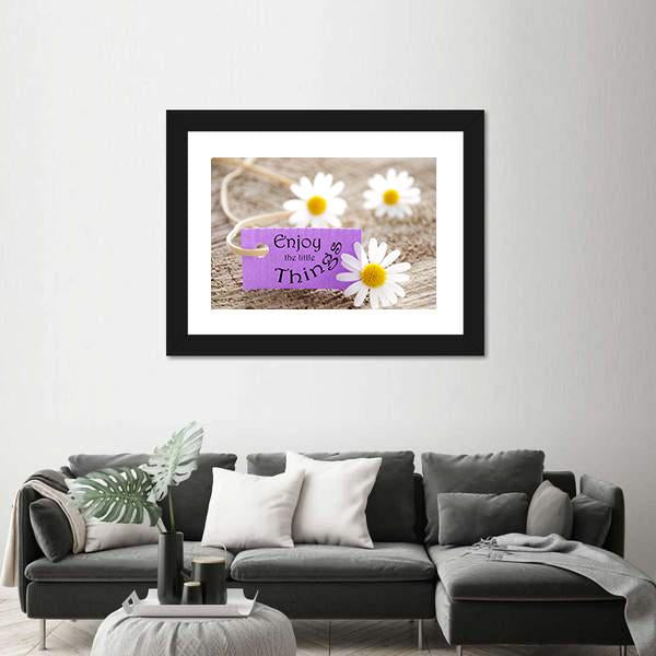 Quote "Enjoy The Little Things" Canvas Wall Art-3 Horizontal-Gallery Wrap-25" x 16"-Tiaracle