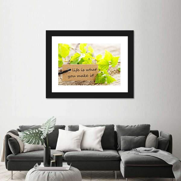 Quote "Life Is What You Make It" Canvas Wall Art-3 Horizontal-Gallery Wrap-25" x 16"-Tiaracle