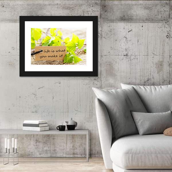 Quote "Life Is What You Make It" Canvas Wall Art-3 Horizontal-Gallery Wrap-25" x 16"-Tiaracle