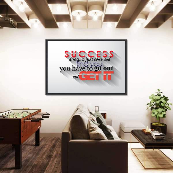 Quote " Success Doesn't Just Come" Canvas Wall Art-1 Piece-Floating Frame-24" x 16"-Tiaracle