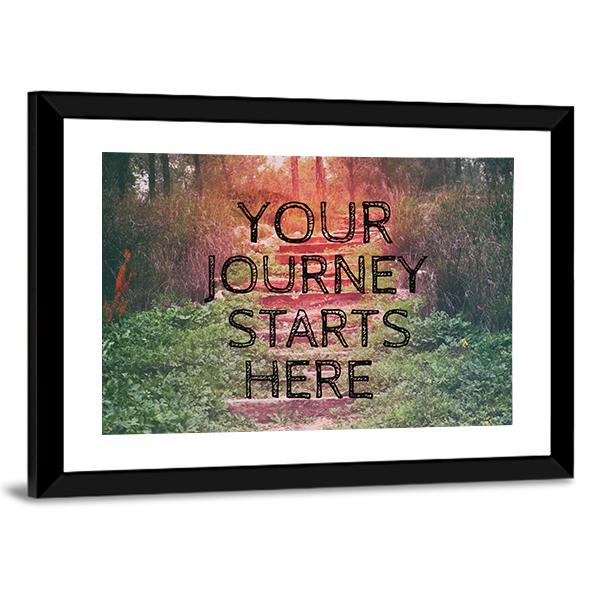Quote "Your Journey Starts Here" Canvas Wall Art-5 Horizontal-Gallery Wrap-22" x 12"-Tiaracle