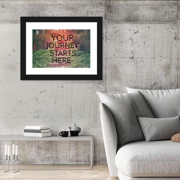 Quote "Your Journey Starts Here" Canvas Wall Art-5 Horizontal-Gallery Wrap-22" x 12"-Tiaracle