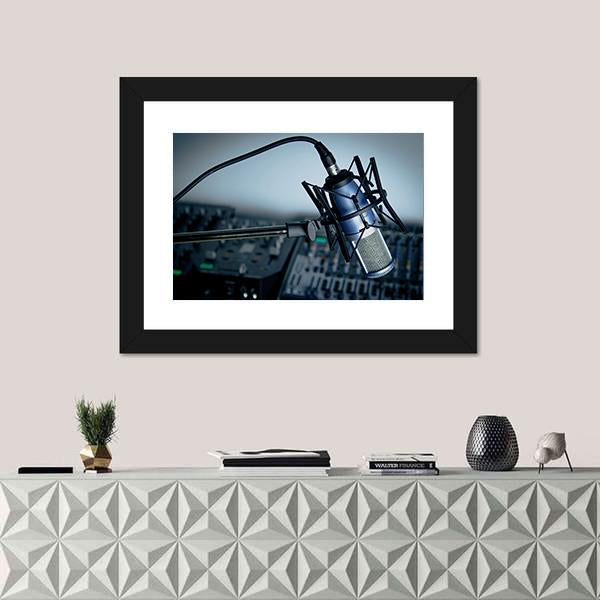 Radio Recording Studio Canvas Wall Art-1 Piece-Framed Print-20" x 16"-Tiaracle