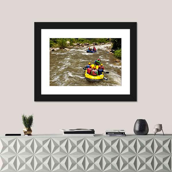 Rafting Race Canvas Wall Art-1 Piece-Framed Print-20&quot; x 16&quot;-Tiaracle