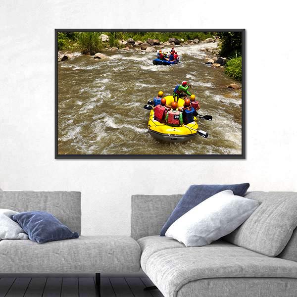 Rafting Race Canvas Wall Art-5 Horizontal-Gallery Wrap-22&quot; x 12&quot;-Tiaracle