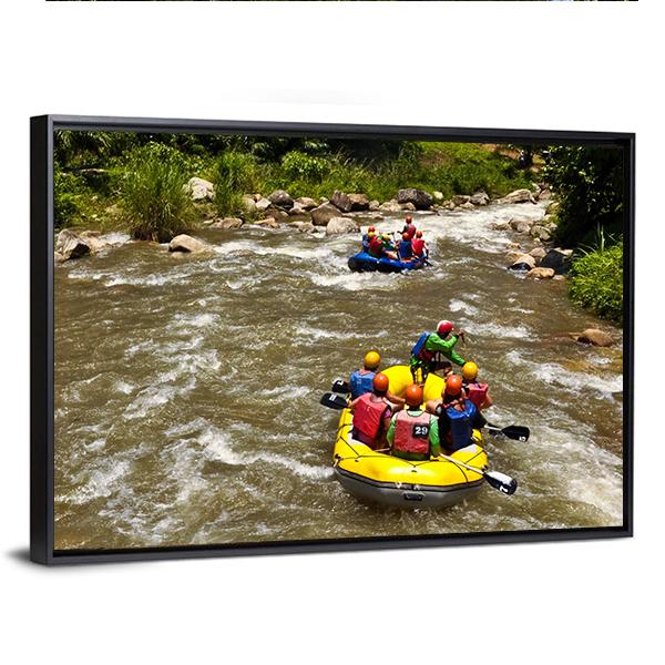 Rafting Race Canvas Wall Art-5 Horizontal-Gallery Wrap-22&quot; x 12&quot;-Tiaracle