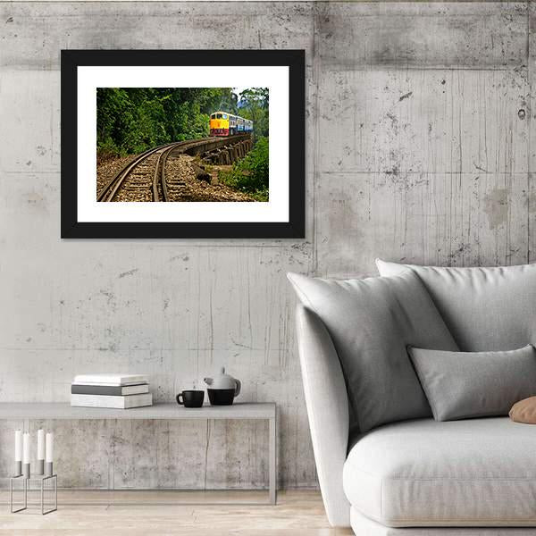 Rail Travel In Kanchanaburi Province Thailand Canvas Wall Art-5 Horizontal-Gallery Wrap-22" x 12"-Tiaracle