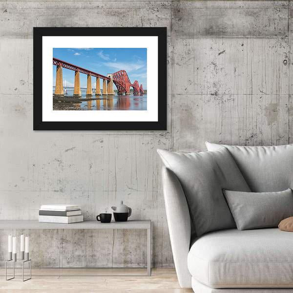 Railway Bridge Over Firth Of Forth In Scotland Canvas Wall Art-5 Horizontal-Gallery Wrap-22" x 12"-Tiaracle
